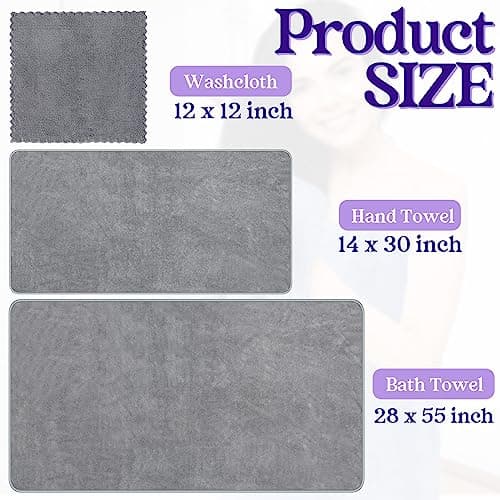 24 Pcs Bathroom Towel Set Bath Towels Bulk Include Hand Towels Washcloths Bath Towels Set Microfiber Coral Velvet Absorbent Towels for Bath Fitness, Bathroom, Sports, Yoga, Travel (Multicolor) — view 2