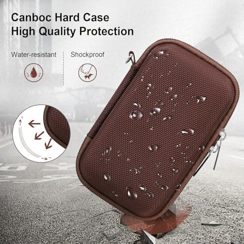 Canboc Carrying Case for Kodak PIXPRO WPZ2 Rugged Waterproof Digital Camera, Underwater Photography Camera Bag, Mesh Pocket fits USB Cable, Battery, Adapter, Brown (Case Only) — view 4