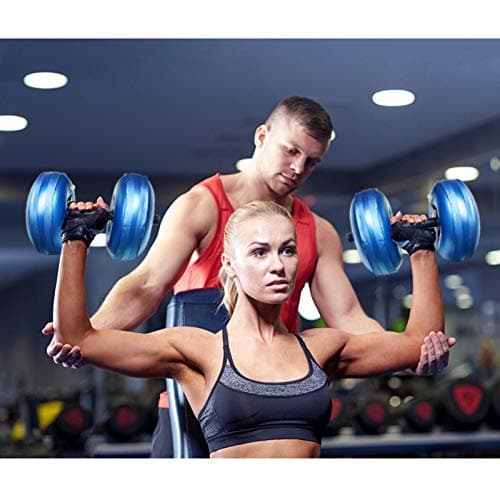 DEIRIS Water Filled Dumbbell Sets, Adjustable Weights 8~10kg, PVC Portable Foldable, For Home And Gym Fitness Exercise Workout Training, Hand Arm Training (Blue) — view 2