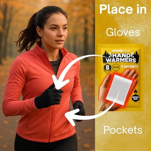 Hand Warmers - 20 Pairs - 8 Hours of Heat Air Activated Glove or Pocket Warming Sachets for Outdoor Activities Football, Golf, Skiing, Hiking, Sport Spectating — view 2