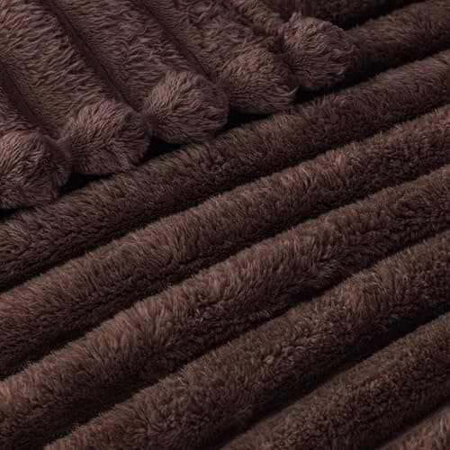 Exclusivo Mezcla Soft Striped Fleece Blanket, Coffee Sofa Bed Throw — view 4