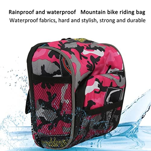 Handlebar Bag for Cycling, MotorcycleStorage Bag Multifunctional Reflective Belts Large Capacity for Travel (Pink) — view 2