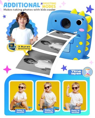 Kids Camera Instant Print, 1080P Kids Digital Camera,Boys Gifts Toys Age 3+ — view 4