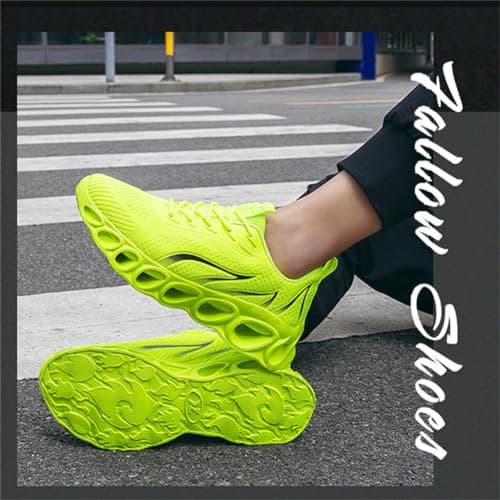 Morbuy Breathable Mesh Sneakers for Men, Lightweight Trainer Shoes Running Non-Slip Walking Shoes Comfortable Gym Casual Sports Shoes for Outdoor Fitness Jogging 36-48 Yellow — view 2
