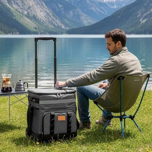 SUNNYNEST 35L Rolling Cooler Bag with Wheels Insulated Portable Tote — view 5