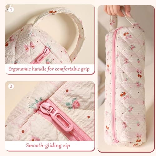 KASESSS Floral Pattern Portable Hair Dryer Bag Travel Storage Bags Fits for Most Hairdryers Curling Irons, Straightener, Lightweight Hair Tools Travel Bag, Hairdryer Case Protection Organizer — view 5