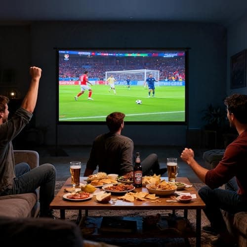 Outdoor Projector Screen with Stand, 120 inch Portable Projection kit 16:9 4K HD Wrinkle-Free Indoor Outdoor Movie Screen with Carry Bag for Home Theater and Backyard Movie Night — view 3