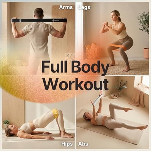 Lockie Fitness Resistance Bands Set of 5, Latex Loop Bands, Squats & Glutes — view 4