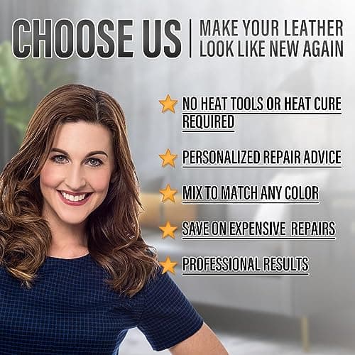 Black Leather and Vinyl Repair Kit - Restorer of Your Furniture, Car Seats, Sofa, Jacket, Purse, Belt, Shoes | Genuine, Italian, Bonded, Bicast, Pu Leather |No Heat Required | Repair & Resto (Black-1) — view 5