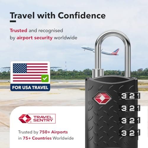 NovLock TSA Padlock for Suitcases, TSA Approved Luggage Locks for Travel — view 3
