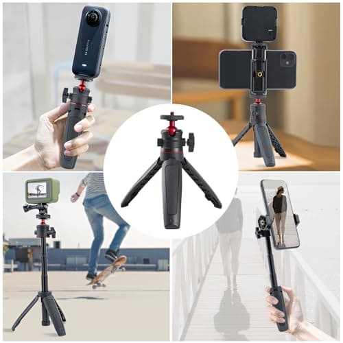 Compact Camera Tripod, Lightweight Travel Mini Tripod Stand with 360° Ball Head, 1/4" Screw Portable Tabletop Tripod for Sony ZV1, Canon G7X, Fujifilm X100V, GoPro, Phone Vlogging & Live Streaming — view 6
