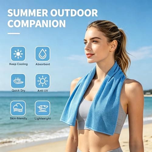 Bulr 10 Pack Cooling Towel,Ice Towel Cooling Towels for Neck and Face Microfiber Cooling Towel for Gym,Yoga,Camping,Running,Fitness,Workout & More Activities(40"x12") — view 5