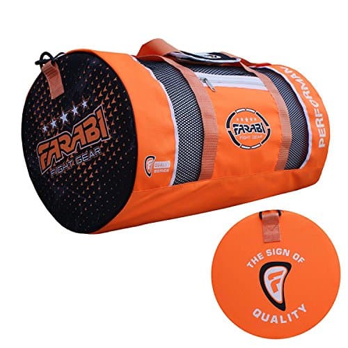 Farabi Kit Bag Mesh Lightweight Gym Training Bag Air Mesh for Air Ventilation (Orange) — view 3