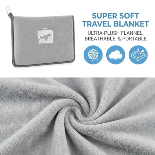 GREENSAPPIRE Travel Blanket Pillow for Plane, 2-in-1 Soft Airplane Blanket — view 4