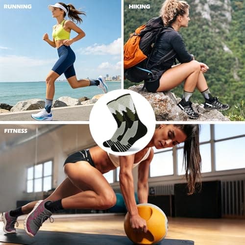Queenshin Merino Wool Hiking Socks for Women Walking Thermal Thick Warm — view 2