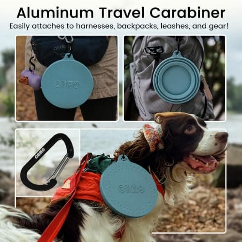 OHMO Non Spill Collapsible Dog Bowl, 700 ml, Light Blue — view 5