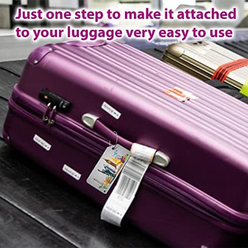 Nahata Luggage Tags 3 PCS | Suitcase Tags | Brushed Aluminum Alloy Luggage Tags for Suitcases | Luggage Labels for Suitcases | Suitcase Identifier—Bag Tags | Travel Tags for Luggage (Skyline Pack-3) — view 6
