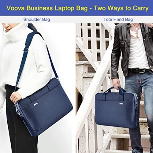 Voova Laptop Bag Case 17 17.3 Inch Computer Sleeve Messenger Bag, Blue — view 2