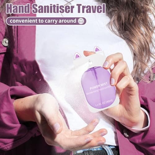 Hand Sanitizer Spray For Woman, Power Mist Hand Sanitiser Mini For Travel (Green Purple) — view 5