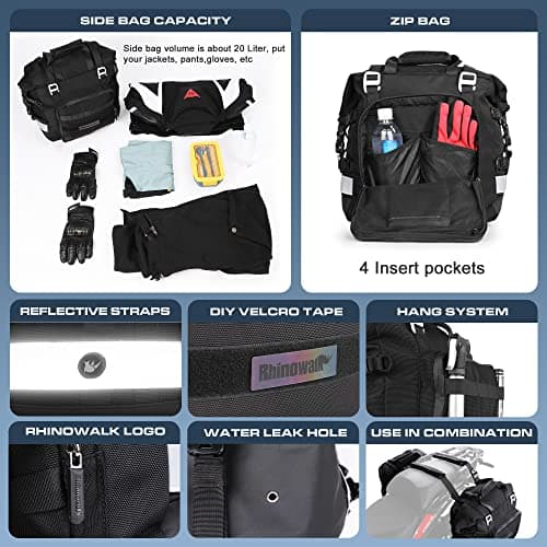 Rhinowalk Motorcycle Saddle Bag Waterproof 20L Motor Side Saddlebags Quick Release Pannier Bag Motorcycle Accessory — view 4