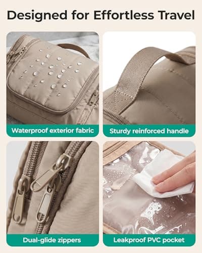 BAGSMART Hanging Toiletry Bag for Women, Large Travel Wash Bag Makeup Case — view 5