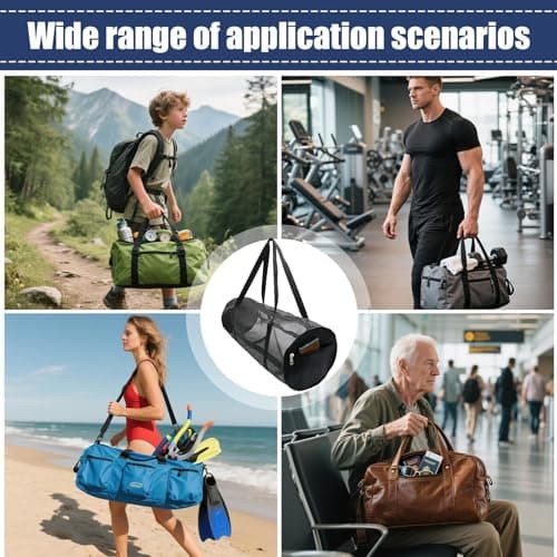 Diving Mesh Duffel Bag, Snorkel Gear Bag, Scuba Travel Tote, Spacious and Foldable Design, Breathable Mesh Construction, 27.56x11.02x11.02 Inches, for Snorkeling, Scuba, Swimming, Or Beach Trips — view 5