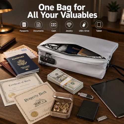 Fireproof Document Bag with Lock Waterproof Protection Document Safe Holder — view 3