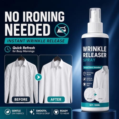 Instant Wrinkle Releaser Spray & No Iron Fabric Smoothing Spray for Clothes — view 2