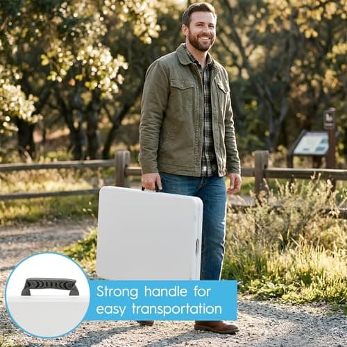 Harbour Housewares Rectangle Folding Trestle Tables - 180cm (6ft) - White - Pack of 2 Outdoor Folding Table for Picnic, BBQ, Garden, Camping, Wedding, Party Catering — view 6