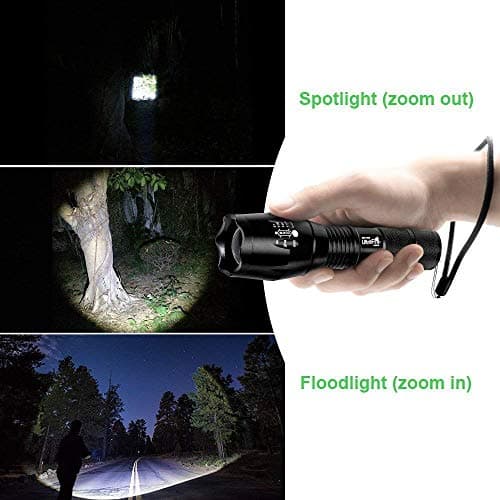 ULTRAFIRE LED Tactical Torch 900 Lumens with Red Light Green Light, Zoomable 5 Modes Bright Small Flashlight, 3 Color Interchangeable Filters for Camping Outdoor — view 6
