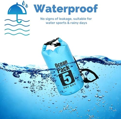 Nagsxiw Dry Bag 5L, Waterproof Bag with Adjustable Shoulder Strap for Drifting, Boating, Kayaking, Swimming, Rafting, Camping — view 4