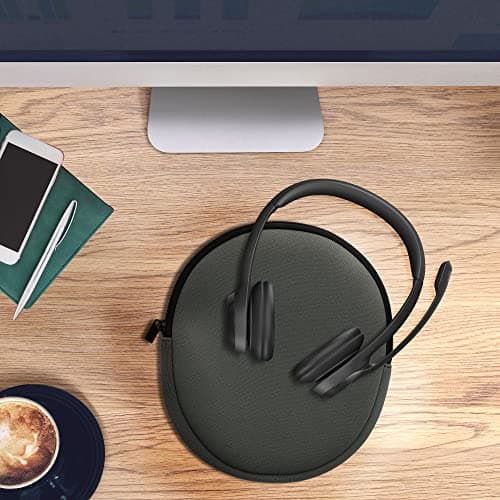 kwmobile Neoprene Headphone Case for H390 Cover – Over-Ear Headset Storage Pouch - Soft Travel Carry Bag Grey — view 3