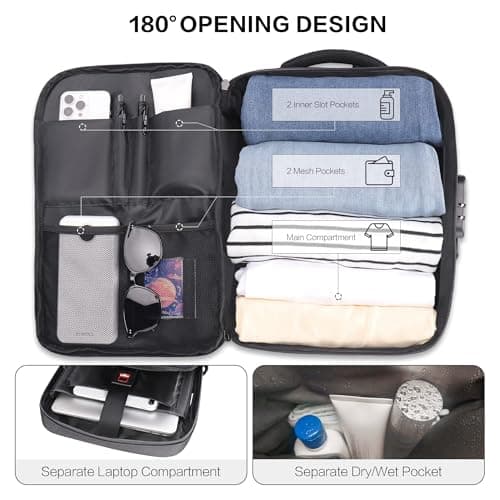 YOUNGOA Ryanair Cabin Bags 40x20x25, Travel Backpack with Code Lock — view 4