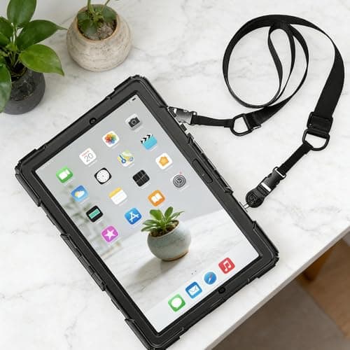 Adjustable Shoulder Strap, Comfortable Quick Release Neck Strap Lanyard for iPad, Tablet Case Camera Binocular Crossbody Laptop Luggage Bag, Black, Medium — view 5