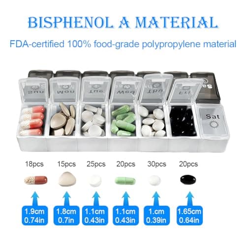 2‑Pack Weekly Pill Box Organiser, 7‑Day AM PM Portable Travel Tablet Case — view 4