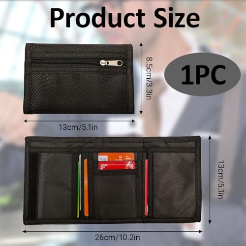 DmsGJyp Slim Wallet for Men RFID Blocking Trifold Wallet with Coin Pocket — view 2