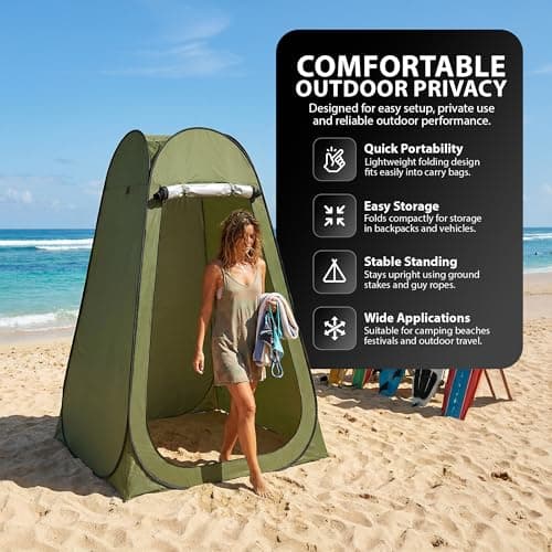 ZENO Toilet Privacy Tent for Camping | Portable Pop Up Tent | Shower Tent For Outdoor Changing Dressing and Camping | Ideal for Fishing, Beach, Picnic, Sunshade Outdoor Backpack Shelter Canopy — view 6