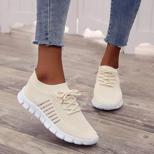 Women's Trainers Orthopedic Sneakers Barefoot Shoes Breathable Soft Sole Womens Walking Slip on Shoes Gym Tennis Lightweight Breathable Slipper Minimalist Zero Drop Trainers Ladies Yoga Sneakers — view 2