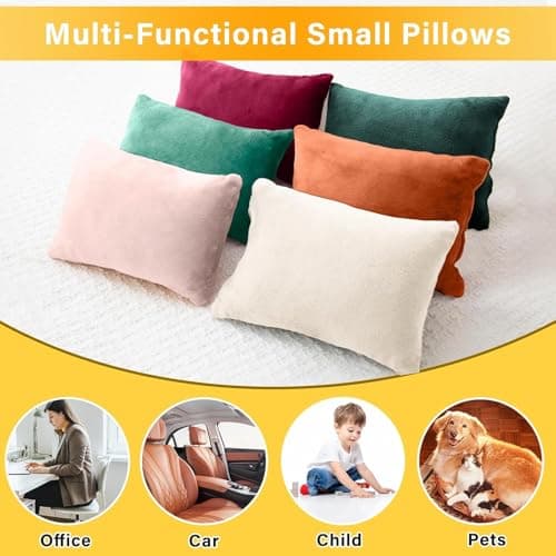 TaiBest 2 Pack Small Pillow, Memory Foam Mini Pillow 11 X 7 Inches for Travel, Sleeping, Nap and Neck, Knee, Lumbar Support, Tiny Pillow Cushion for Pet, Dogs (beige) — view 5