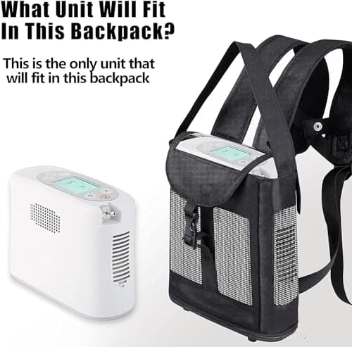 Water Resistant Oxygen Backpack,Lightweight Portable Oxygen Concentrator Backpack for G3 Unit,Breathable & Comfortable POC Carrying Bag with Mesh Panels (Black) — view 5