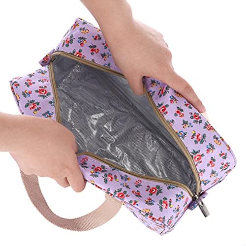 IGNPION Woman Large Travel Toiletry Bag Waterproof Wash Bag Make up Organizer Bag Cosmetic Bag Swimming Gym Bag (Purple Small Flower) — view 5