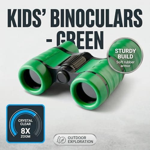 Hopzab 4x30 Mini Binoculars – High Magnification, Waterproof and Portable, Ideal for Birdwatching, Hiking, Camping and Outdoor Activities – Green — view 3