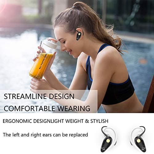 kendir Bluetooth Headset, V5.0 Ultralight Wireless Headphone Cell Phone Earpiece with Mic Headsetcase,Volume Control, Handsfree Earbud,Compatible with Android/iPhone/Smartphones/Laptop (black) — view 5