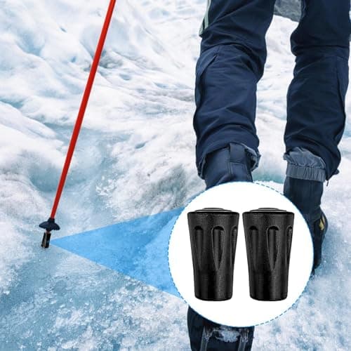 Trekking Pole Tips - 2 Pack Replacement Rubber Tips, Heavy Duty Non-Slip Hiking Pole Feet, Universal Walking Stick End | Durable Pavement Protection For Camping Climbing Outdoor Adventure Use — view 5