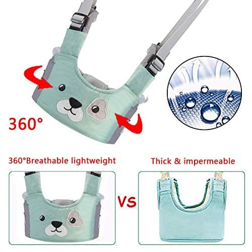 Felly Baby Walker Harness, Baby Walking Assistant Helper Kid Toddler Safe Walking Breathable Safety Belt for Children, Infant, Gift for Baby Shower, Adjustable (Green) — view 5
