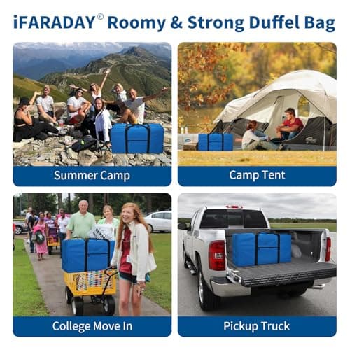 ZZY 110L Extra Large Duffle Bag Lightweight - Oversized Foldable Holdall Storage Bag for Travel, Outdoor, Camping, Sport (Royal Blue) — view 6