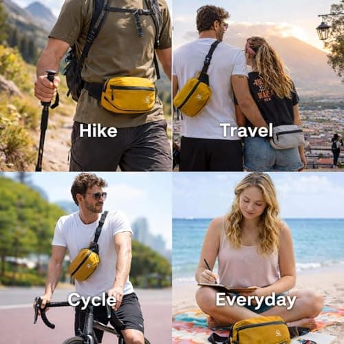 XENLYN GEAR Waterproof Bum Bag | Waist Fanny Pack & Running Belt for Men & Women | Adjustable Waist Bag with Zipper Pockets | Crossbody Bag for Travel, Hiking, Dog Walking, Festivals, Everyday Carry — view 6