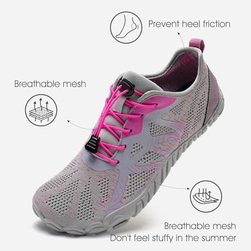 Barefoot Shoes Men Women Water Shoes Wide Lightweight Walking Shoes(A Rose,5.5UK) — view 2
