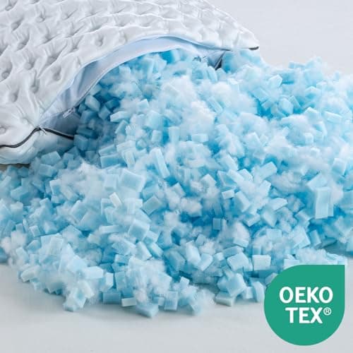 BedStory Pillows Pack of 2 - Shredded Memory Foam Pillow for Neck and Shoulder Pain Relief, Hypoallergenic and Cooling Bed Pillow - 50x75 cm, 1 Pair — view 4