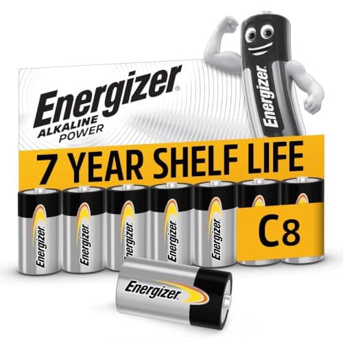 Energizer Alkaline Power - C Batteries (8 Pack) Long Lasting Power